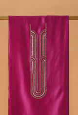 Magenta Handembroidered Cotton Chanderi Unstitched Suit set 49