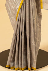 Warm Grey Banarasi Silk Sari