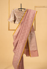 Soft Pink Banarasi Silk Sari