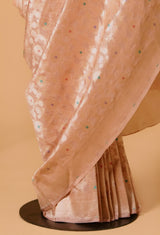 Peach Banarasi Silk Sari