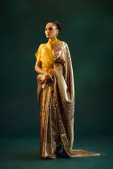 Dull Silver Silk Kanjivaram Sari