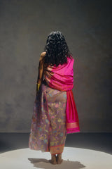 Mauve Banarasi Organza Sari