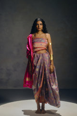Mauve Banarasi Organza Sari