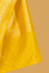 Yellow Banarasi Silk Sari