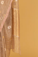 Pastel Pink Banarasi Tissue Sari