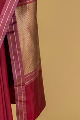 Maroon Banarasi Silk Sari
