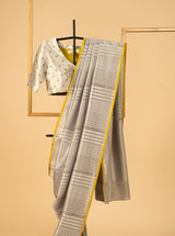 Warm Grey Banarasi Silk Sari