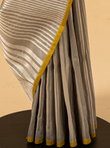Warm Grey Banarasi Silk Sari