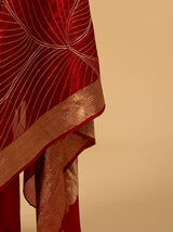 Scarlet Red Banarasi Silk Sari