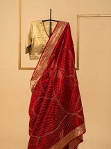 Scarlet Red Banarasi Silk Sari