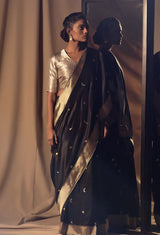 Black Banarasi Silk Sari from our Origami collection