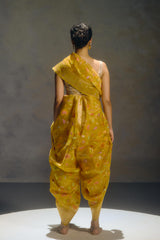 Real Zari Mustard Banarasi Organza Sari