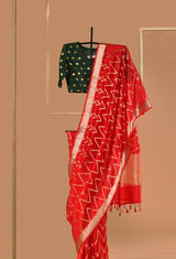 Red Banarasi Silk Sari