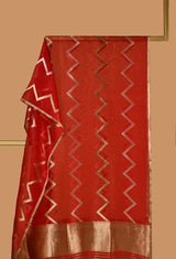 Organza Dupatta with Chevron Zari Lines