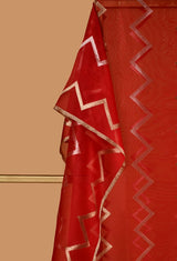 Organza Dupatta with Chevron Zari Lines