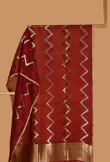 Organza Dupatta with Chevron Zari Lines