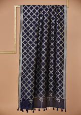 Blue Banarasi Silk Dupatta