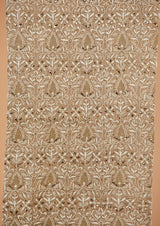 Beige Cotton Tissue Luknowi Unstitched Suit Set