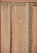 Beige Cotton Tissue Luknowi Unstitched Suit Set