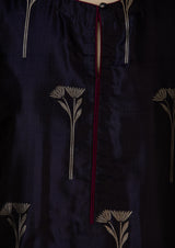 Banarasi Silk Navy Blue Kurta with Pants