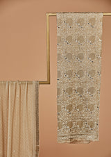 Light Beige Cotton Tissue Lukhnowi Unstitched Suit Set