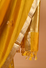 Yellow Banarasi Silk Sari