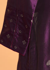 Banarasi Silk Purple Kurta with Pants