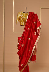 Red Banarasi Silk Sari