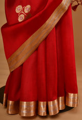 Red Banarasi Silk Sari
