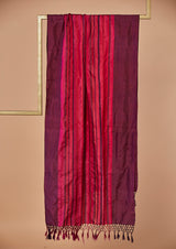 Wine Banarsi Silk Dupatta