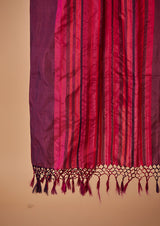 Wine Banarsi Silk Dupatta