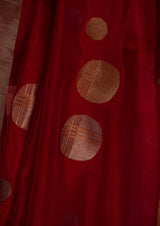 Raani Pink Chanderi Jaamdani Sari from our collection Lines
