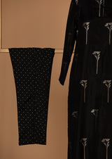 Banarasi Silk Black Kurta with Pants