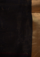 Navy Blue Chanderi Jaamdani Sari from our collection Lines