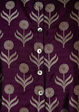 Banarasi Silk Purple Kurta with Pants