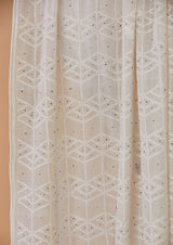 White Mal Chanderi Lukhnowi Embroidery  Dupatta
