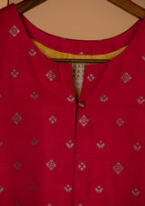 Banarasi Silk Red Rani Kurta with Pants