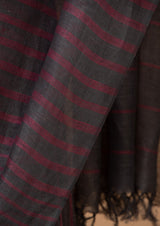 Grey Stripe Linen Sari