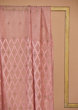 Pink Mal Chanderi Embroidered Dupatta
