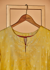 Banarasi Silk Mustard Kurta with Pants