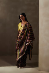 Brown Chanderi Jaamdani Sari