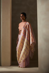 Pink Chanderi Jaamdani Sari