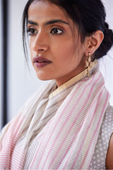 Pink - Lilac  Chanderi Cotton Sari Block Printed from our collection "Lakeerein"