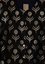 Banarasi Silk Black Kurta with Pants
