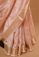 Pastel Pink Banarasi Silk Sari