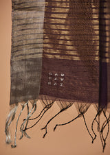 Brown Chanderi Jaamdani Dupatta from our collection "Lines"