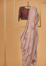 Pastel Pink Georgette Printed Sari