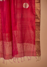 Rani Pink Chanderi Jaamdani Dupatta from our collection "Lines"