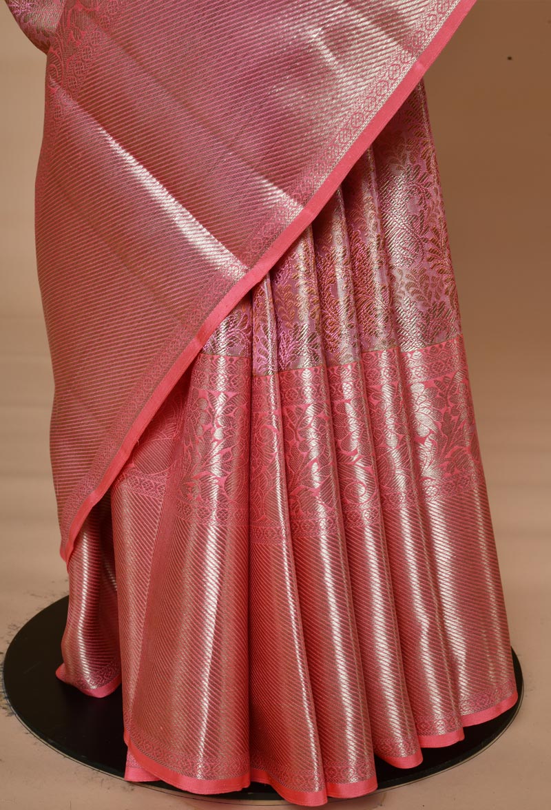 Pink Silk Kanjeevaram Sari