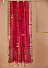 Rani Pink Chanderi Jaamdani Dupatta